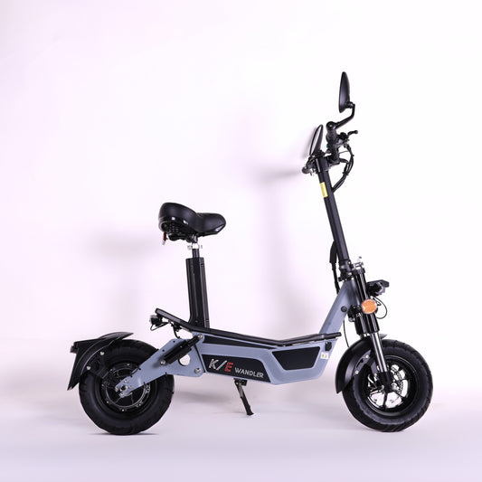 Escooter WANDLER-K/E - 20km/h - mit Sitz & Straßenzulassung - grau
