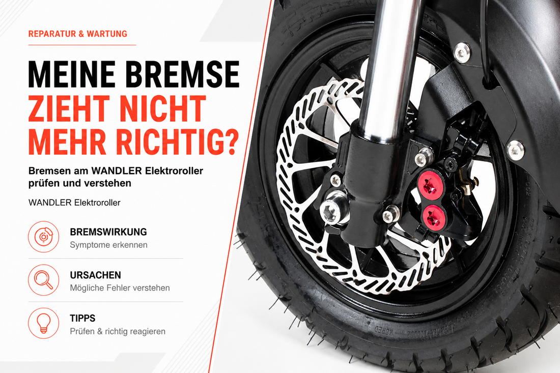 Bild zur Anleitung: 'Meine Bremse zieht nicht mehr richtig fest an! Was muss ich tun?' - zeigt einen Mechaniker, der Bremsbeläge überprüft.