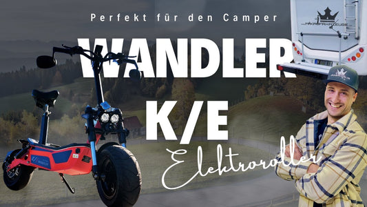 Der WANDLER-K/E auf Klettertour: Der kompakte E-Roller mit klappbarem Design, hervorragender Steigleistung und stabiler Performance in der Natur.